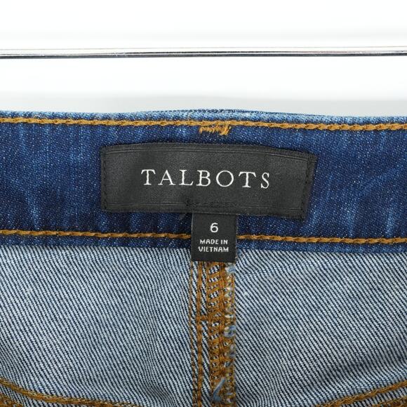 Talbots Skirt Womens 6 (32x19.5) Blue Denim Jean Mini Dark Wash Stretch - Picture 3 of 6